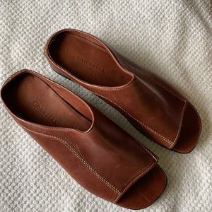 Cole Hahn Country Jina Classic Brown Leather Flat Slides